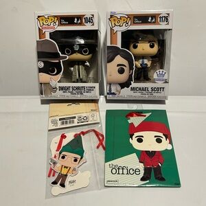 The Office Funko Michael Scott #1176 +Soda open, Dwight Scranton Strangler MIB +